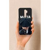 Vip Case Oppo A9 2020 ile Uyumlu MAFIA Desenli Silikon Kılıf, Siyah