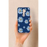 Vip Case Oppo A9 2020 ile Uyumlu Mavi Papatya Desenli Silikon Kılıf