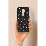 Vip Case Oppo A9 2020 ile Uyumlu Mini Fiyonk Siyah Desenli Silikon Kılıf