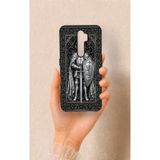 Vip Case Oppo A9 2020 ile Uyumlu Şövalye Desenli Silikon Kılıf, Siyah