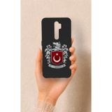 Vip Case Oppo A9 2020 ile Uyumlu Türk Arması Desenli Silikon Kılıf, Siyah
