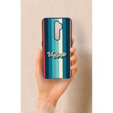 Vip Case Oppo A9 2020 ile Uyumlu Vintage Desenli Silikon Kılıf, Lacivert