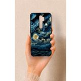 Vip Case Oppo A9 2020 ile Uyumlu Yıldızlı Gece Desenli Silikon Kılıf, Siyah