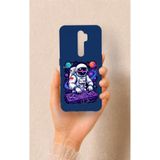 Vip Case Oppo A9 2020 Uyumlu Astronot DJ Desenli Silikon Kılıf, Lacivert