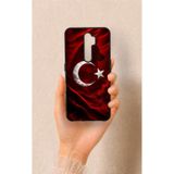 Vip Case Oppo A9 2020 Uyumlu Kurt Türk Bayrağı Desenli Silikon Kılıf, Siyah