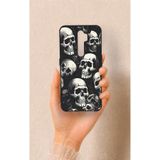 Vip Case Oppo A9 2020 Uyumlu Kuru Kafa Desenli Silikon Kılıf, Siyah
