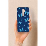 Vip Case Oppo A9 2020 Uyumlu Mavi Kelebek Desenli Silikon Kılıf