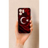 Vip Case Oppo Reno 14F Uyumlu Kurt Türk Bayrağı Desenli Silikon Kılıf, Siyah