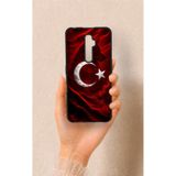 Vip Case Oppo Reno 2Z Uyumlu Kurt Türk Bayrağı Desenli Silikon Kılıf, Siyah