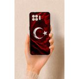 Vip Case Oppo Reno 4 Lite Uyumlu Kurt Türk Bayrağı Desenli Silikon Kılıf, Siyah