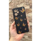 Vip Case POCO X5 PRO ile Uyumlu Turuncu Kelebek Desenli Silikon Darbe Emici Kılıf