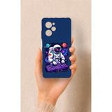 Vip Case Poco X5 Pro Uyumlu Astronot DJ Desenli Silikon Kılıf, Lacivert