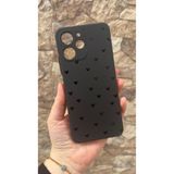 Vip Case POCO X5 PRO Uyumlu Mini Siyah Kalp Desenli Silikon Darbe Emici Rubber Kılıf