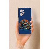 Vip Case Poco X5 Pro Uyumlu Moto Rider Desenli Silikon Kılıf, Lacivert