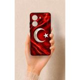 Vip Case Poco X7 Pro Uyumlu Türk Bayrağı Desenli Silikon Kılıf, Siyah