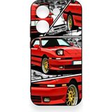Vip Case Poco X8 Pro Uyumlu Kırmızı Supra Desenli Silikon Kılıf - Siyah