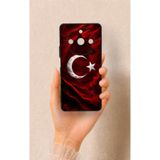 Vip Case Realme 11 Pro Uyumlu Kurt Türk Bayrağı Desenli Silikon Kılıf, Siyah