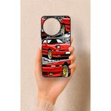 Vip Case Realme 11 Uyumlu Kırmızı Supra Desenli Silikon Kılıf, Siyah