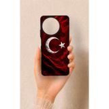 Vip Case Realme 11 Uyumlu Kurt Türk Bayrağı Desenli Silikon Kılıf, Siyah