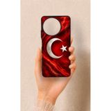 Vip Case Realme 11 Uyumlu Türk Bayrağı Desenli Silikon Kılıf, Siyah