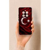 Vip Case Realme 12 Pro Uyumlu Kurt Türk Bayrağı Desenli Silikon Kılıf, Siyah