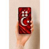 Vip Case Realme 12 Pro Uyumlu Türk Bayrağı Desenli Silikon Kılıf, Siyah