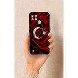 Vip Case Realme C21Y Uyumlu Kurt Türk Bayrağı Desenli Silikon Kılıf, Siyah