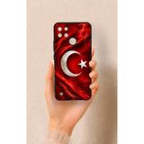 Vip Case Realme C21Y Uyumlu Türk Bayrağı Desenli Silikon Kılıf, Siyah