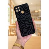 Vip Case Realme C21Y ve C25Y ile Uyumlu, Zebra Desenli, Silikon, Darbe Emici Kılıf, Siyah