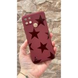 Vip Case Realme C21Y ve C25Y Uyumlu Star Silikon Darbe Emici Rubber Kılıf, Bordo