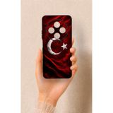 Vip Case Redmi 14C Uyumlu Kurt Türk Bayrağı Desenli Silikon Kılıf, Siyah
