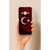 Vip Case Redmi A3 Uyumlu Kurt Türk Bayrağı Desenli Silikon Kılıf, Siyah