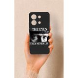 Vip Case Redmi Note 13 4G ile Uyumlu Atatürk Eyes Desenli Silikon Kılıf, Siyah