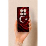 Vip Case Redmi Note 14 Pro 5G ile Uyumlu Kurt Türk Bayrağı Desenli Silikon Kılıf, Siyah
