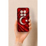 Vip Case Redmi Note 15 Pro 5G ile Uyumlu Türk Bayrağı Desenli Silikon Kılıf, Siyah