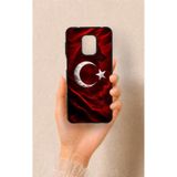 Vip Case Redmi Note 9 Pro 9S Uyumlu Kurt Türk Bayrağı Desenli Silikon Kılıf, Siyah