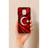 Vip Case Redmi Note 9 Pro 9S Uyumlu Türk Bayrağı Desenli Silikon Kılıf, Siyah