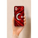 Vip Case Samsung A04 Uyumlu Türk Bayrağı Desenli Silikon Kılıf, Siyah