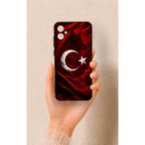 Vip Case Samsung A05 Uyumlu Kurt Türk Bayrağı Desenli Silikon Kılıf, Siyah