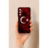 Vip Case Samsung A05s Uyumlu Kurt Türk Bayrağı Desenli Silikon Kılıf, Siyah
