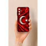 Vip Case Samsung A05s Uyumlu Türk Bayrağı Desenli Silikon Kılıf, Siyah