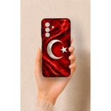Vip Case Samsung A17 Uyumlu Türk Bayrağı Desenli Silikon Kılıf, Siyah