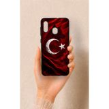 Vip Case Samsung A20-A30 Uyumlu Kurt Türk Bayrağı Desenli Silikon Kılıf, Siyah
