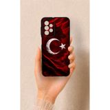 Vip Case Samsung A23 Uyumlu Kurt Türk Bayrağı Desenli Silikon Kılıf, Siyah