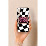 Vip Case Samsung A25 Uyumlu Black Good Vibes Desenli Silikon Kılıf