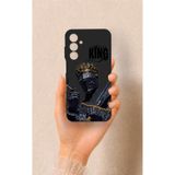 Vip Case Samsung A25 Uyumlu King Desenli Silikon Kılıf, Siyah