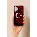 Vip Case Samsung A32 Uyumlu Kurt Türk Bayrağı Desenli Silikon Kılıf, Siyah