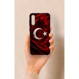 Vip Case Samsung A50 Uyumlu Kurt Türk Bayrağı Desenli Silikon Kılıf, Siyah