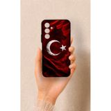 Vip Case Samsung A54 Uyumlu Kurt Türk Bayrağı Desenli Silikon Kılıf, Siyah