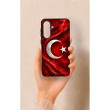 Vip Case Samsung A56 Uyumlu Türk Bayrağı Desenli Silikon Kılıf, Siyah